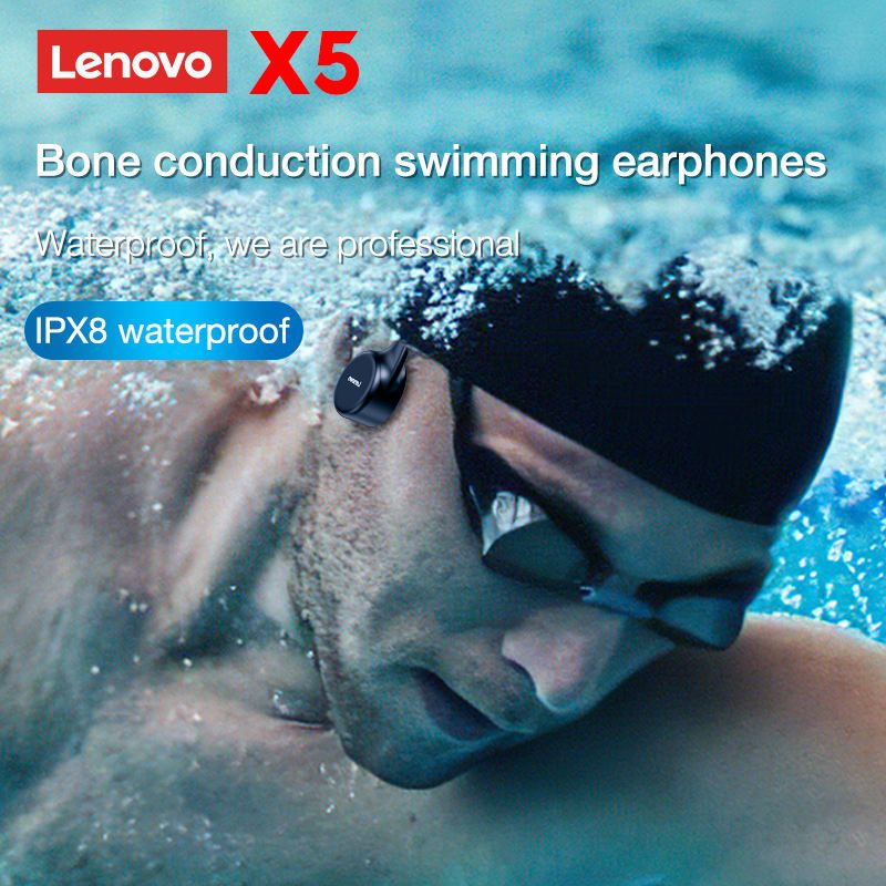 LENOVO X5 2023 Headphones Bone Conductive Sports Gym Earphones IPX7 Water Proof