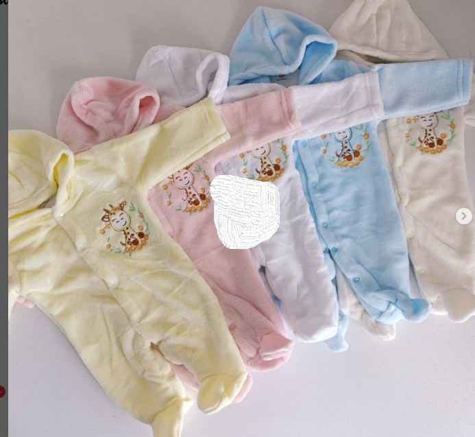 Unisex cute  Baby  mid Warm Hooded Rompers