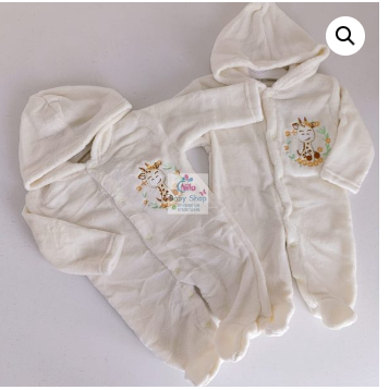 Unisex cute  Baby  mid Warm Hooded Rompers