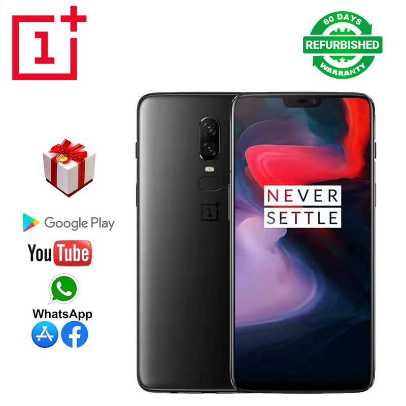 Refurbished OnePlus 6 Smartphone 6+64GB/8+128GB Dual Nano SIM Qualcomm Snapdragon 845 Rear Camera 16MP+20MP Front Camera 16MP Fingerprint and Facial Recognition