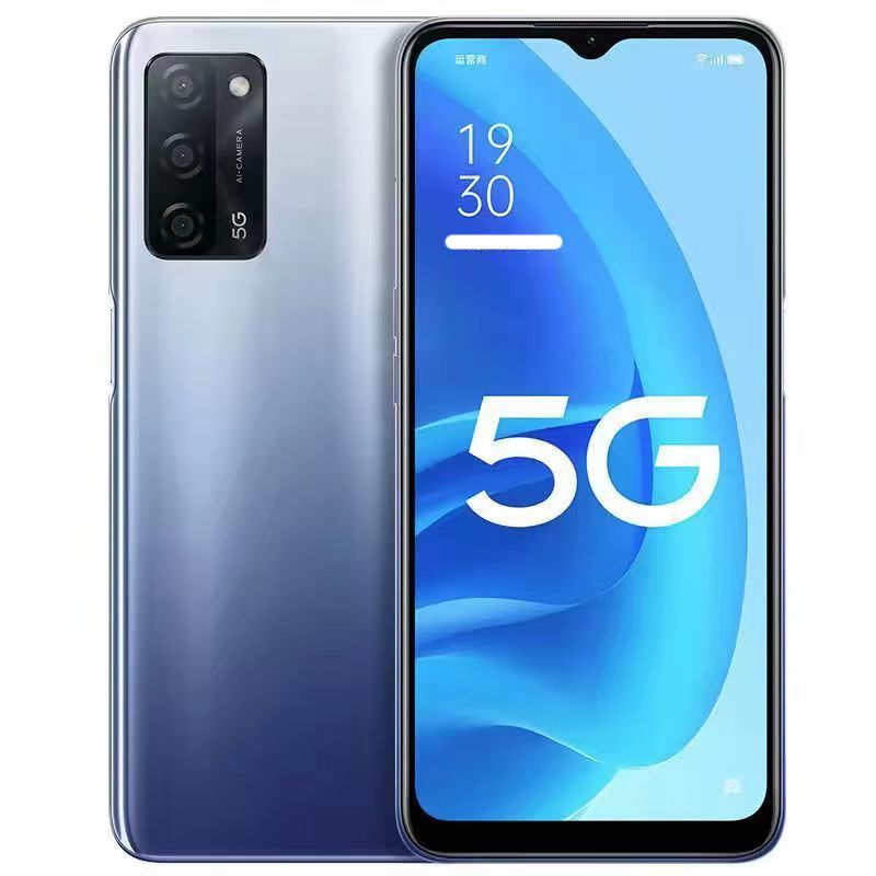 Refurbished OPPO A55 5G Smartphone 6.5 inch Released in 2021 5000mAh Fingerprint ID & Facial ID Dual SIM (Nano SIM Card) 13MP+8MP