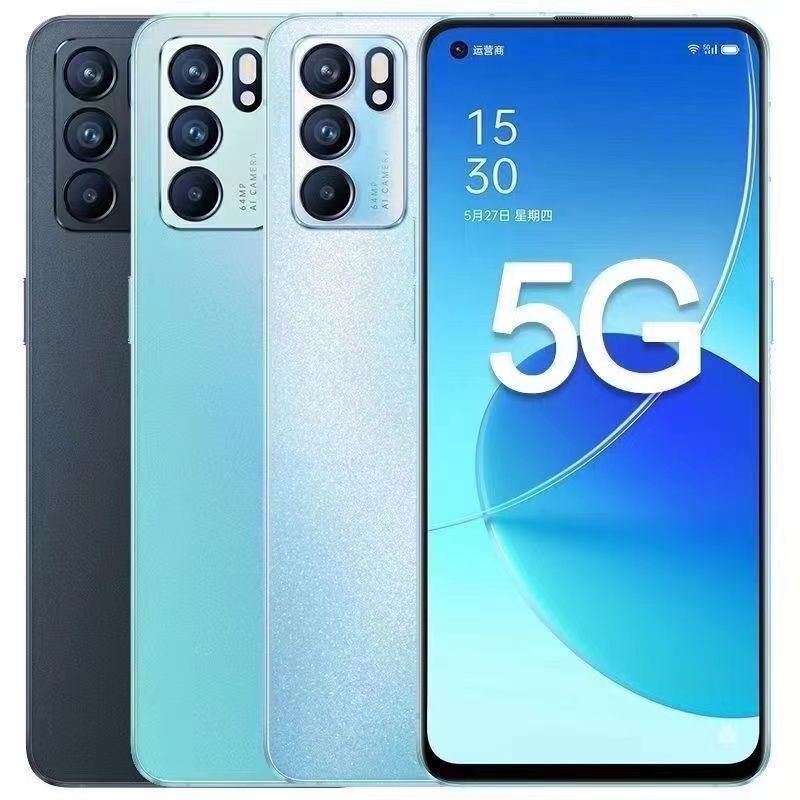 Refurbished Phone OPPO Reno6 5g Network 6.43 inches 64MP+32MP 4300mAh Dual SIM Smartphone