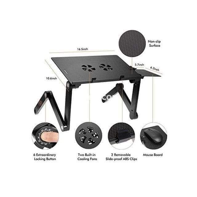 Laptop Stand With Cooling Fan Adjustable Foldable