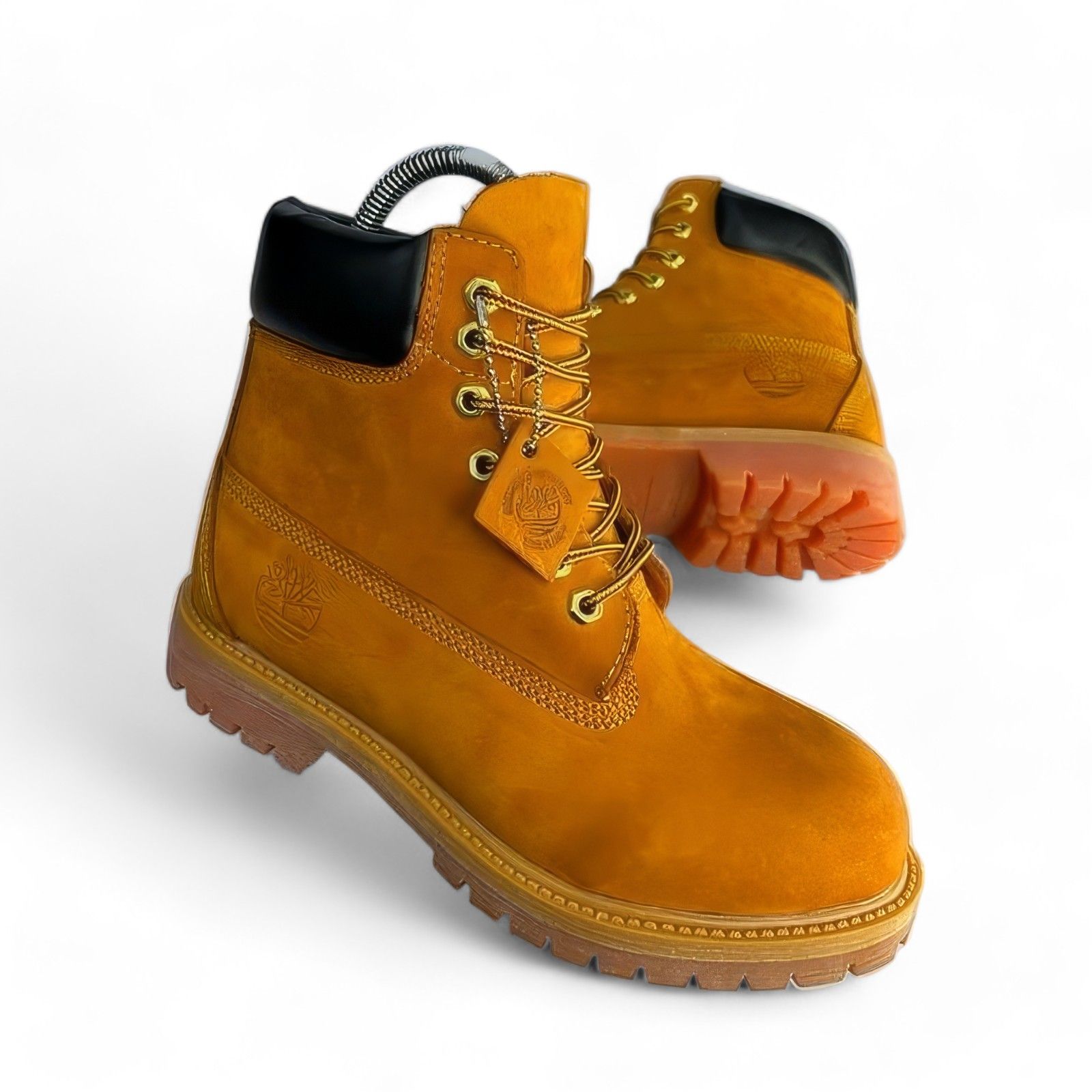 Durable and Stylish Brown Leather Timberland Boots for Men - Waterproof, Slip-Resistant, and Comfortable Footwear for Casual Outfits and Outdoor Activities - High-Quality Leather Work Boots