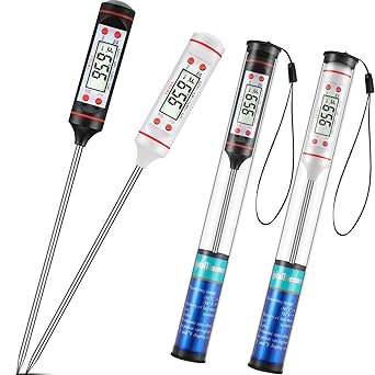 Kitchen Thermometer Coffee Thermometer Tea Thermometer Food Thermometer Waterproof Digital Immediate Read Meat Thermometer with Long Probe for Liquid, Candle, Food, Milk, Fry, Candy, Roast