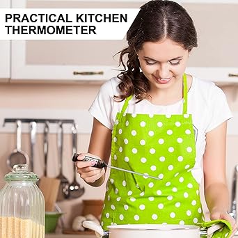 Kitchen Thermometer Coffee Thermometer Tea Thermometer Food Thermometer Waterproof Digital Immediate Read Meat Thermometer with Long Probe for Liquid, Candle, Food, Milk, Fry, Candy, Roast