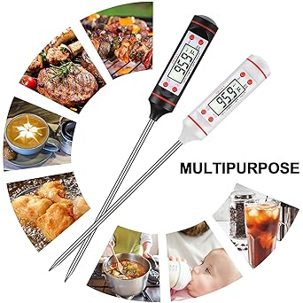 Kitchen Thermometer Coffee Thermometer Tea Thermometer Food Thermometer Waterproof Digital Immediate Read Meat Thermometer with Long Probe for Liquid, Candle, Food, Milk, Fry, Candy, Roast