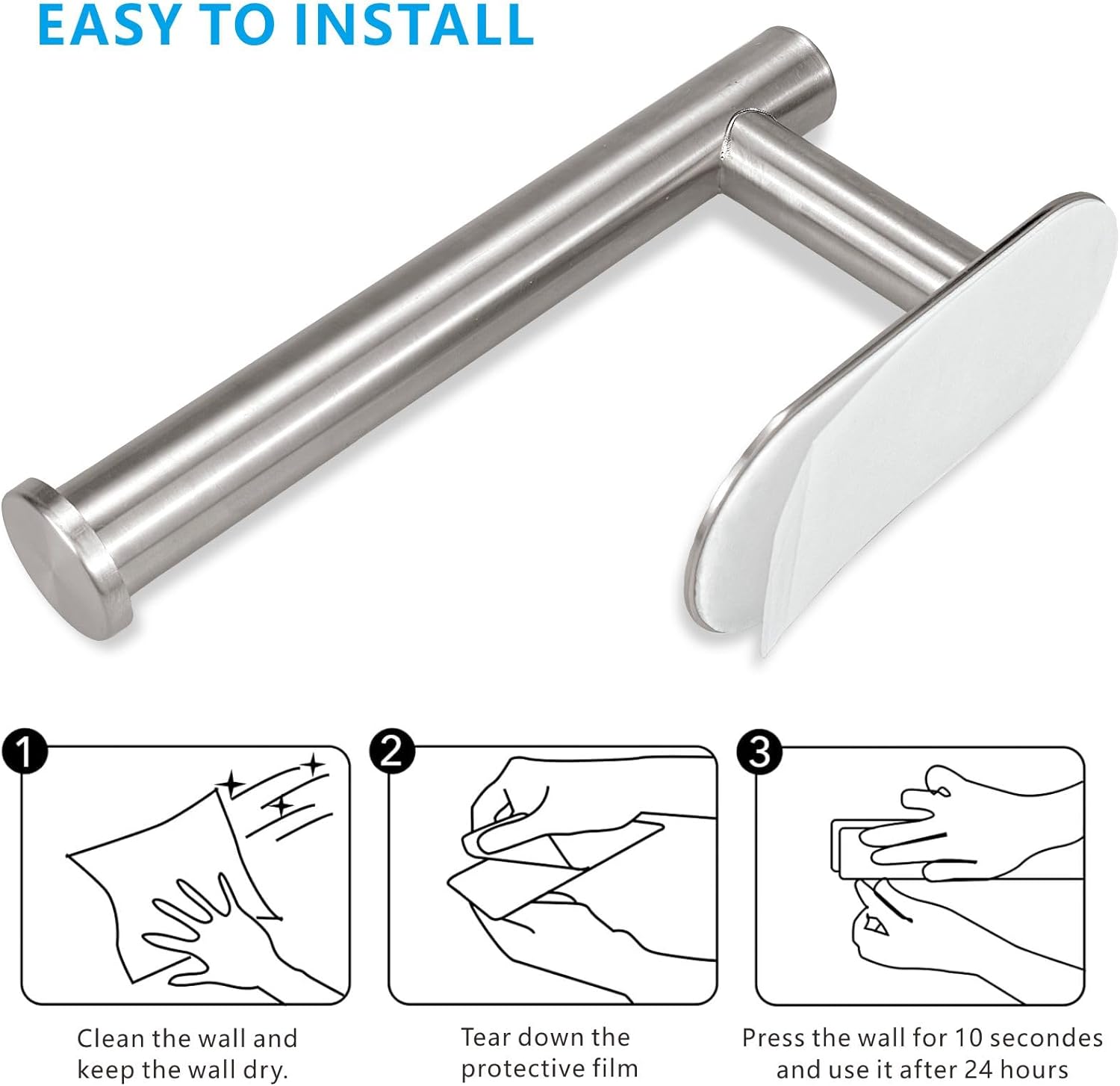 Toilet Paper Holder Self Adhesiveno Drilling for Bathroom Washroom, Tissue Roll Holders Wall Mount,
