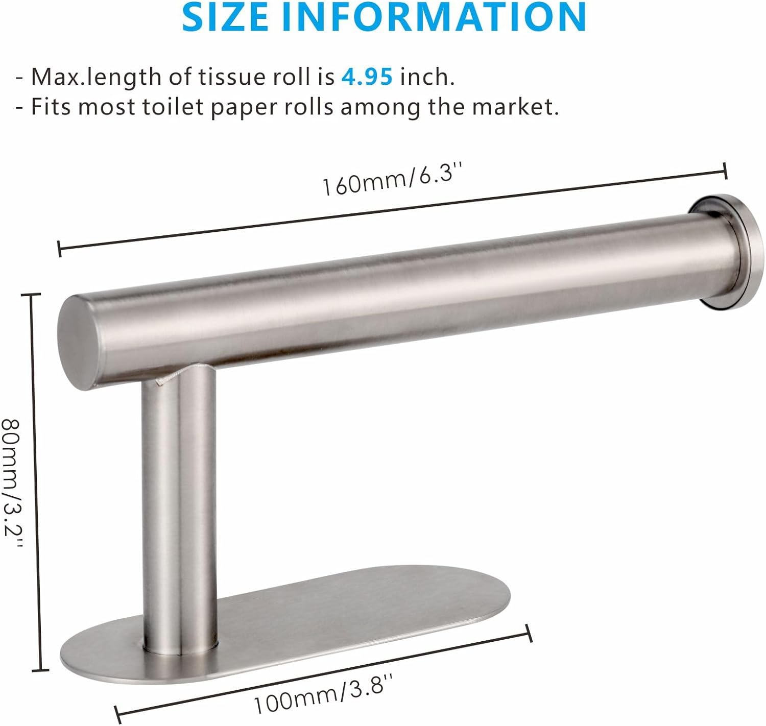 Toilet Paper Holder Self Adhesiveno Drilling for Bathroom Washroom, Tissue Roll Holders Wall Mount,