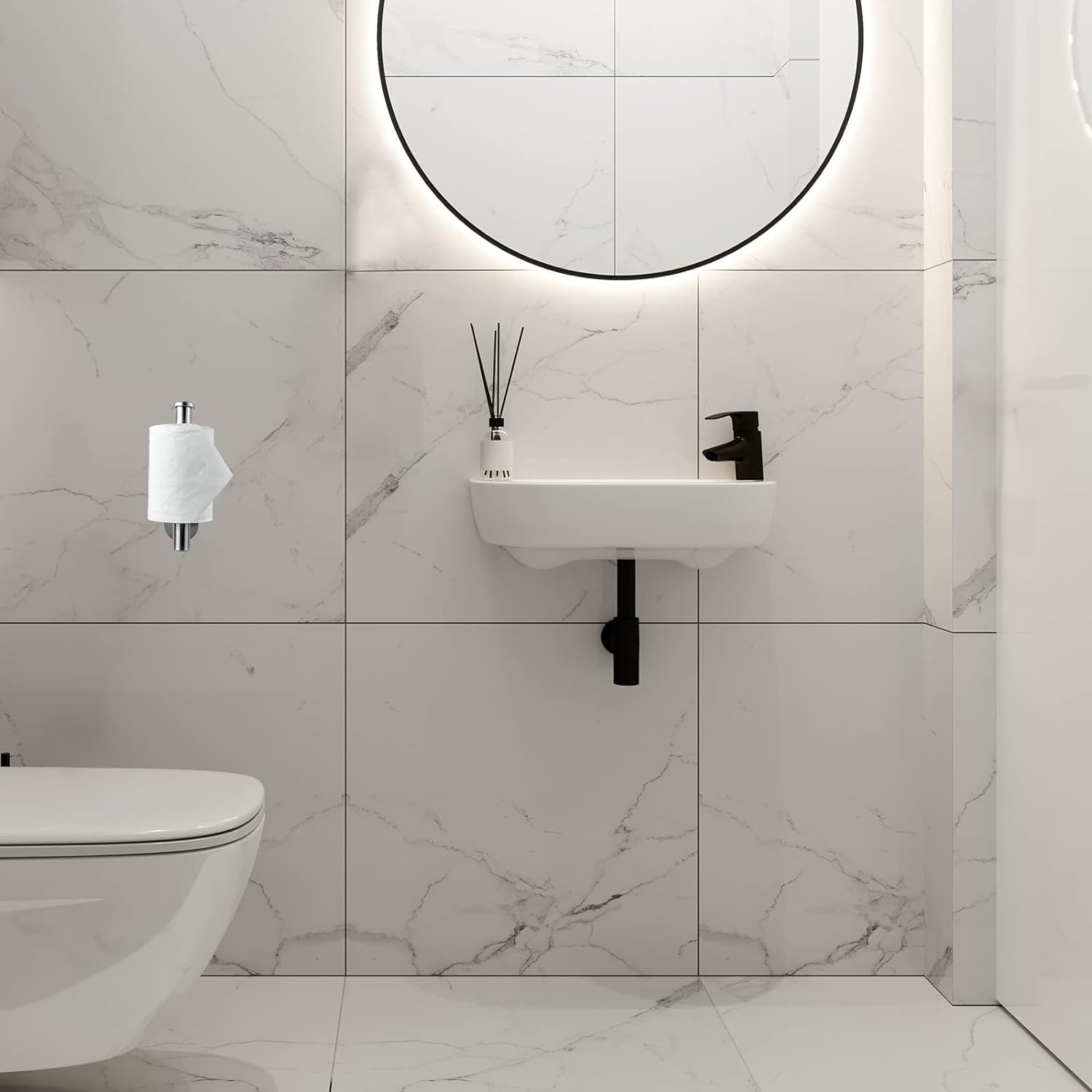 Toilet Paper Holder Self Adhesiveno Drilling for Bathroom Washroom, Tissue Roll Holders Wall Mount,