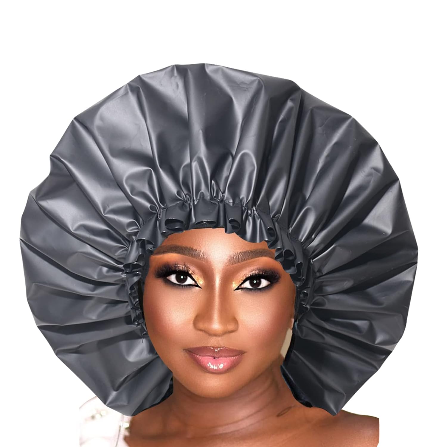 Jumbo large shower cap for women reusable waterproof, adjustable shower cap bath hair cap for women thick, long hair, locs, braids