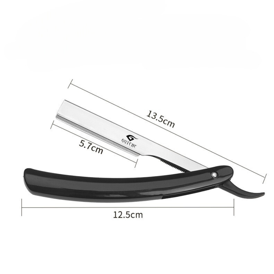 Straight Razor | Professional Barber Razor with blade holder for men with 10 Single Edge Blades │slide-out design