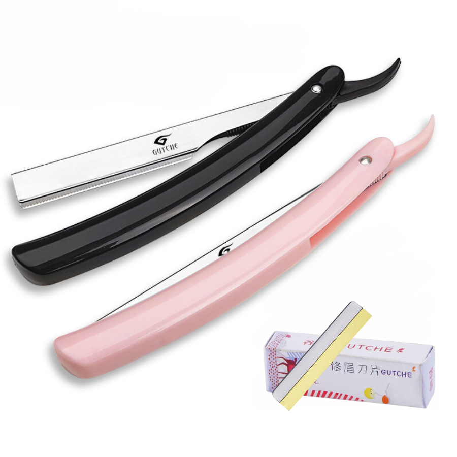 Straight Razor | Professional Barber Razor with blade holder for men with 10 Single Edge Blades │slide-out design