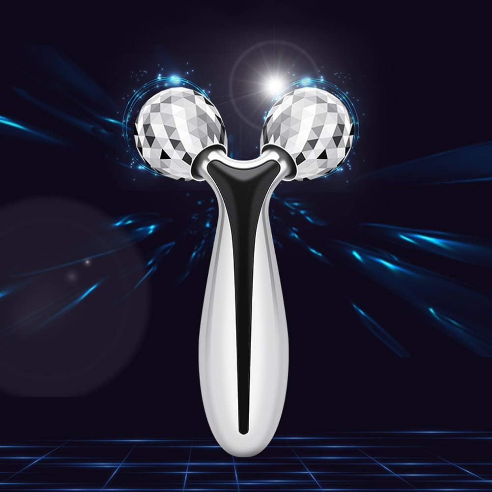 V Facial Roller Massager, Reduce Wrinkles in Neck and Eyes, Massage for Lymphatic Drainage, Face Lifting, Reduce Puffiness, Skin Tightening & Collagen Production, Clear Toxins