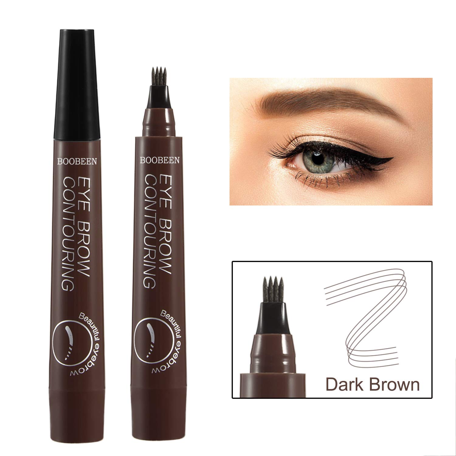 Waterproof Eyebrow Pen - Microblading Eyebrow Pencil with a Micro-Fork Tip Applicator - Creates Natural Looking Brows Makeup Effortlessly view 3