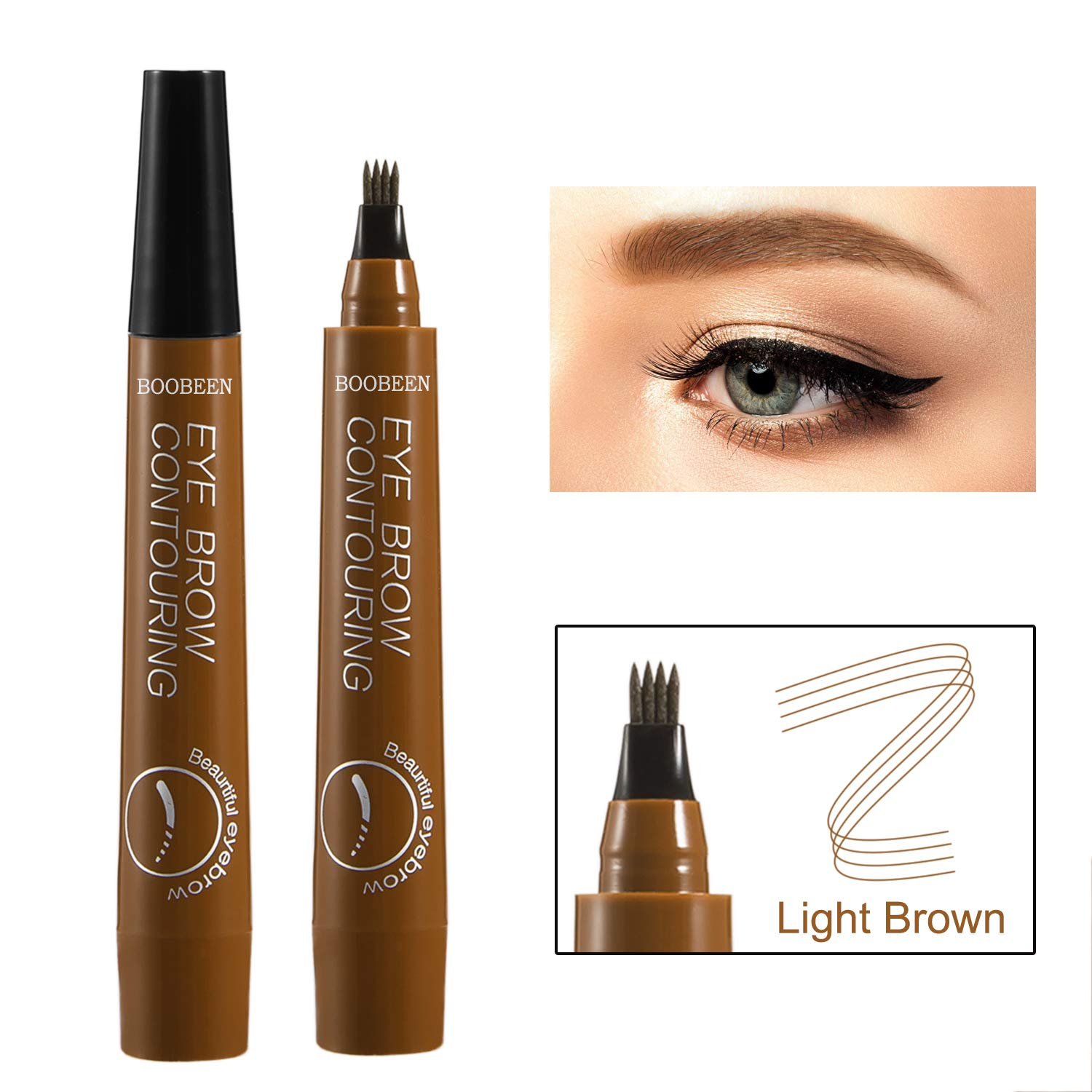 Waterproof Eyebrow Pen - Microblading Eyebrow Pencil with a Micro-Fork Tip Applicator - Creates Natural Looking Brows Makeup Effortlessly view 4