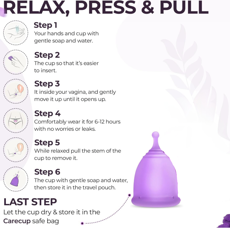 Menstrual Cups - Tampon, Pad, and Disc Alternative Product Reusable Period Cup/Copa Designed with Soft Flexible Medical