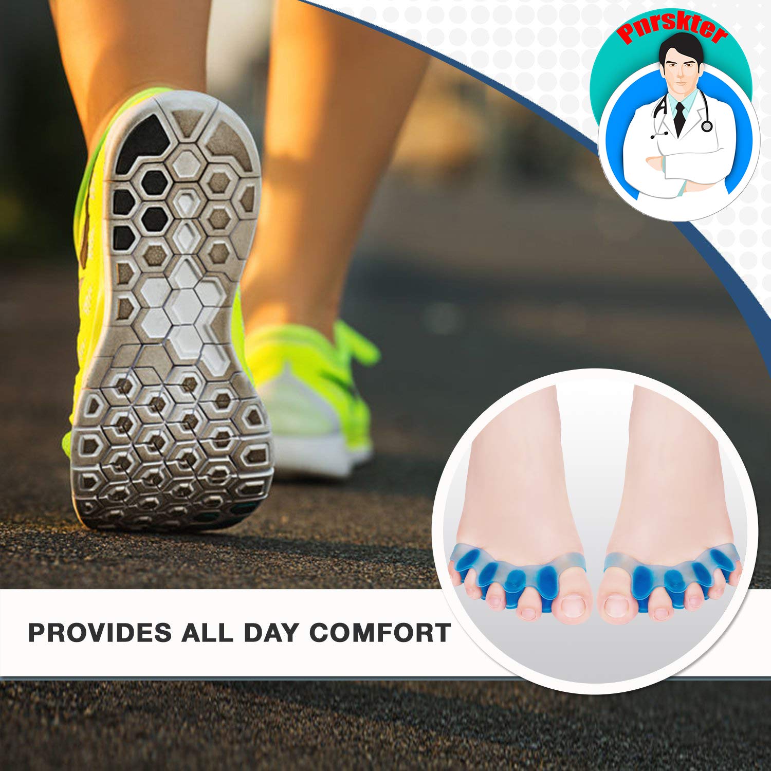 2PCS Gel Toe Separator, Toe Straightener, Toe Spacers， New Material, Hammer Toe Straightener for Relaxing Toes, Hammer Toe, Great for Women and Men