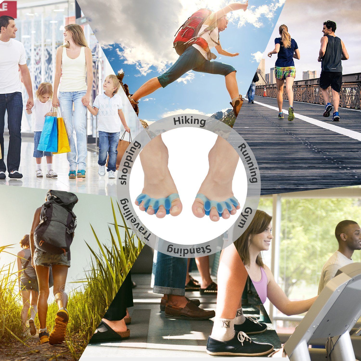 2PCS Gel Toe Separator, Toe Straightener, Toe Spacers， New Material, Hammer Toe Straightener for Relaxing Toes, Hammer Toe, Great for Women and Men