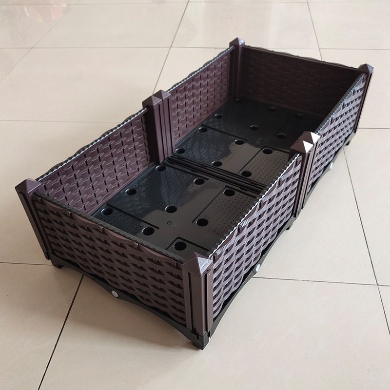 Special outdoor vegetable planting pot for balcony and rooftop planting box, rectangular plastic large flower box, flower pot groove