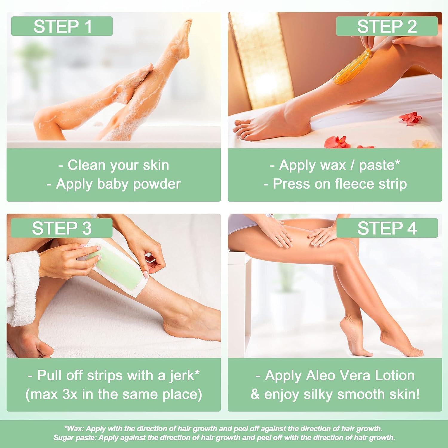 100 Wax Strips - Non Woven Fleece Stripes For Warm Wax And Sugar Paste - Skin-friendly And Tear-resistant Hair Removal For Any Type Of Depilation On The Leg, Chest, Back, Intimate Area And Face