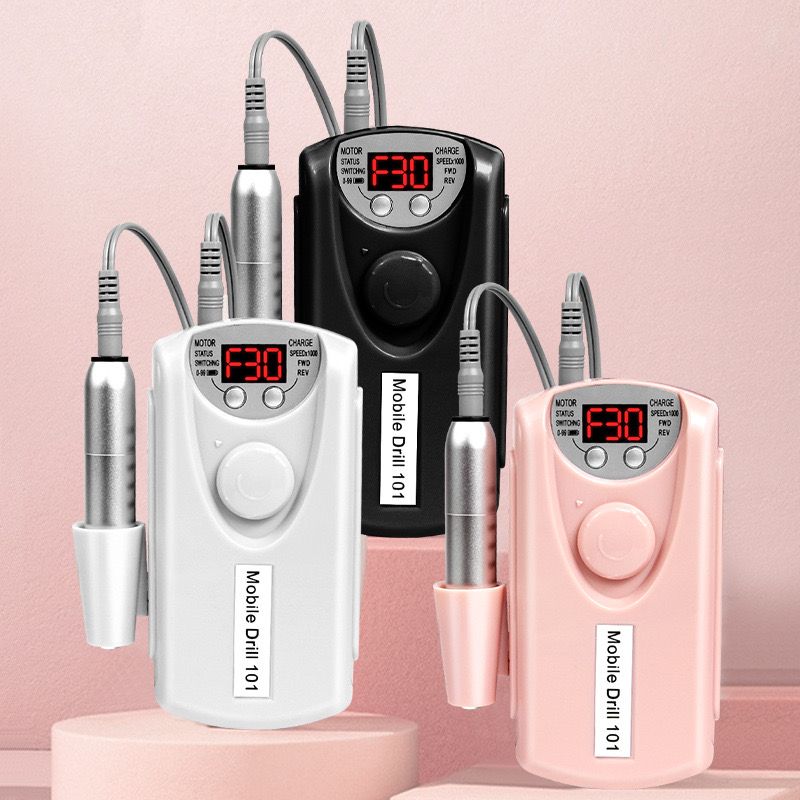 Rechargeable 35000 RPM Nail Drill, Portable E File Nail Drill, Cordless Professional Electric Nail File Kit with 6 Nail Drill Bits for Acrylic, Gel Nails, Manicure Pedicure, Polishing Shape