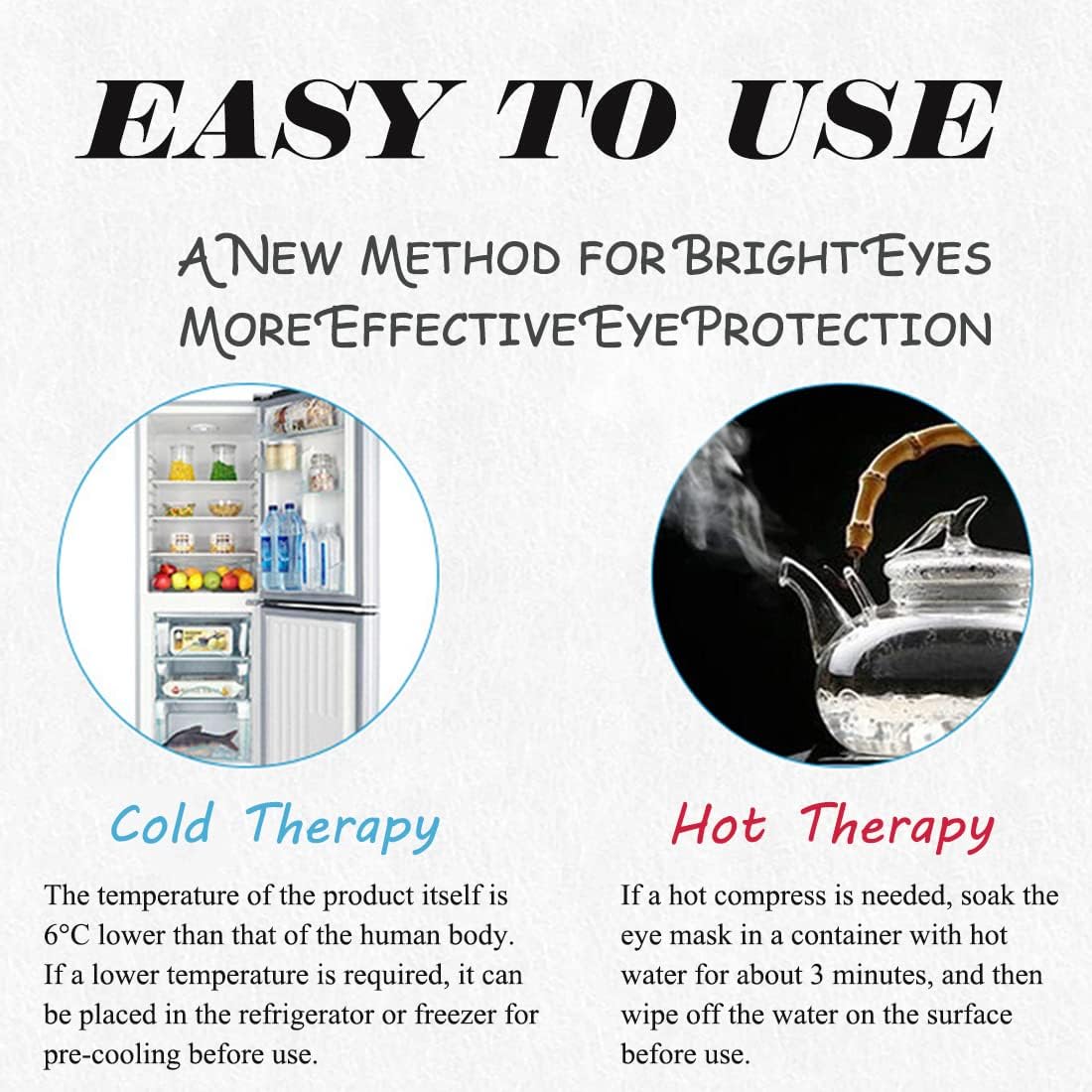 Cooling Eye Mask, Reusable Cold Eye Mask for Hot Cold Treatment for Eye Strain, Eye Swelling, Eye Redness, Puffy Eyes, Dark Circles, Smooth Fine Lines, and Eye Recover Surgery.