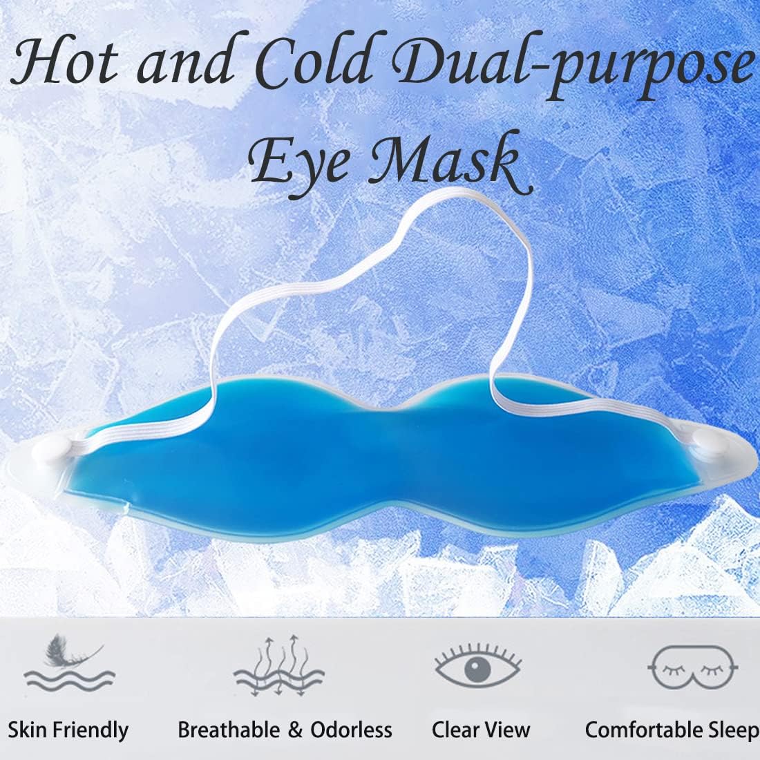 Cooling Eye Mask, Reusable Cold Eye Mask for Hot Cold Treatment for Eye Strain, Eye Swelling, Eye Redness, Puffy Eyes, Dark Circles, Smooth Fine Lines, and Eye Recover Surgery.