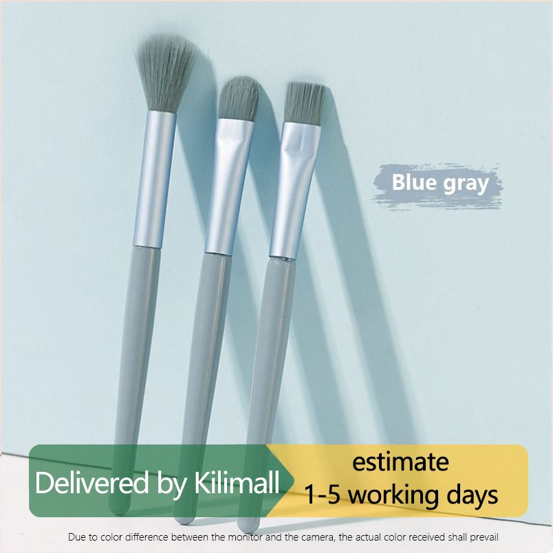 New Makeup Brushes Premium Synthetic Kabuki Makeup Brush Set Cosmetics Foundation Blending Eyeliner Face Powder Brush Makeup Brush Kit Grey blue 3-pack