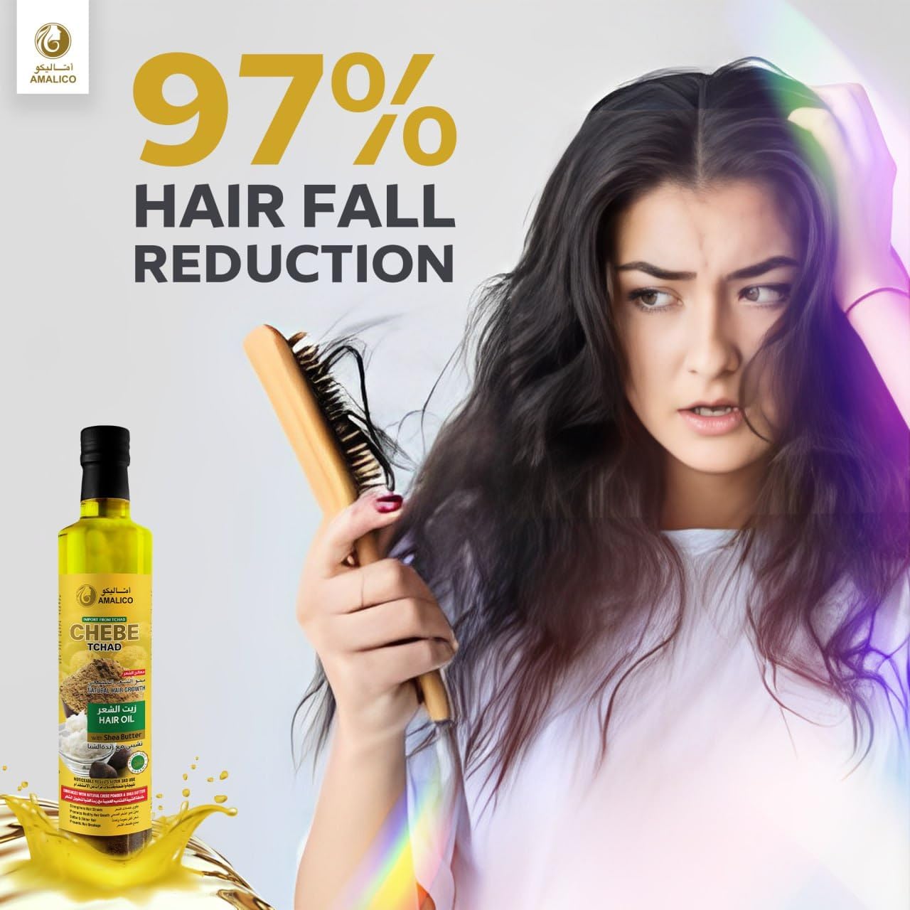 Chebe Oil for Hair Growth with Shea Butter 250ml (8.45 F. OZ) Ready to Use Chebe Powder Inside the Bottle10 in 1 Hair Growth Oils Soften Hair and Fight Frizz  Hair & Scalp Care