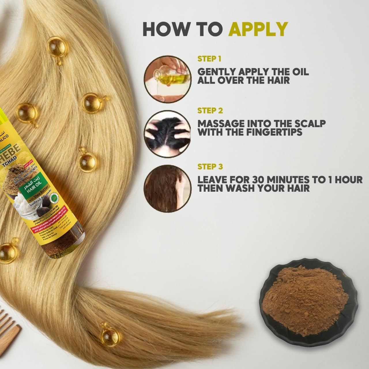 Chebe Oil for Hair Growth with Shea Butter 250ml (8.45 F. OZ) Ready to Use Chebe Powder Inside the Bottle10 in 1 Hair Growth Oils Soften Hair and Fight Frizz  Hair & Scalp Care