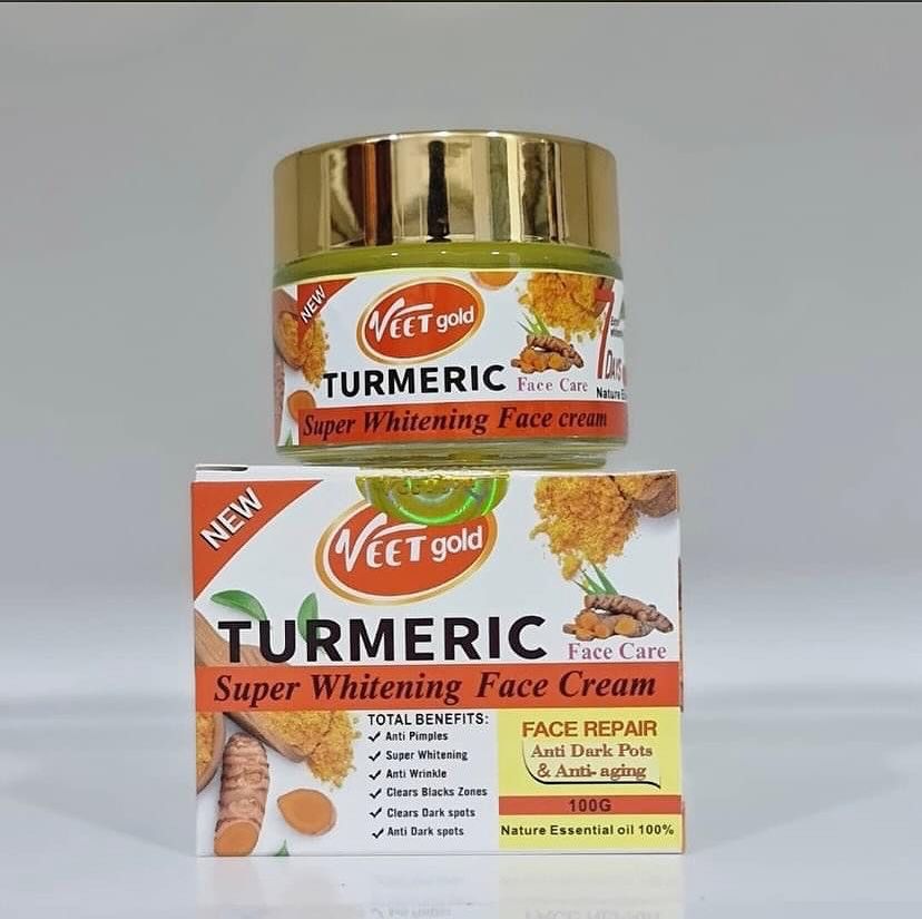 VEET GOLD Tumeric Super Whitening Face Cream 100g Anti- Pimples Super Whitening Anti-Wrinkle Clears Dark Spots Clears Black Zones Turmeric Face Cream and Moisturizers