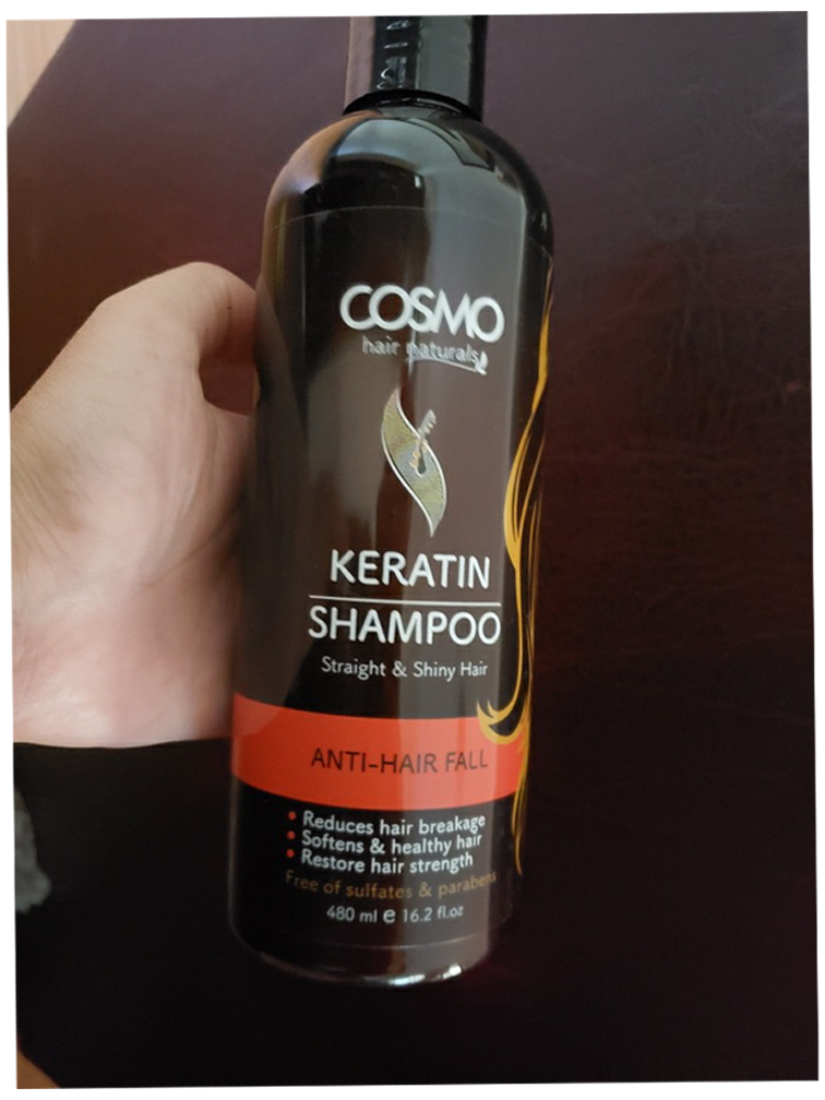 Cosmo Keratin Anti Hair Fall Shampoo 480ml For Unisex Use entle Daily Care Sulfate and Paraben Free to Strengthen and Restore Hair - 480ml Nourishes Scalp Strengthens and Repairs