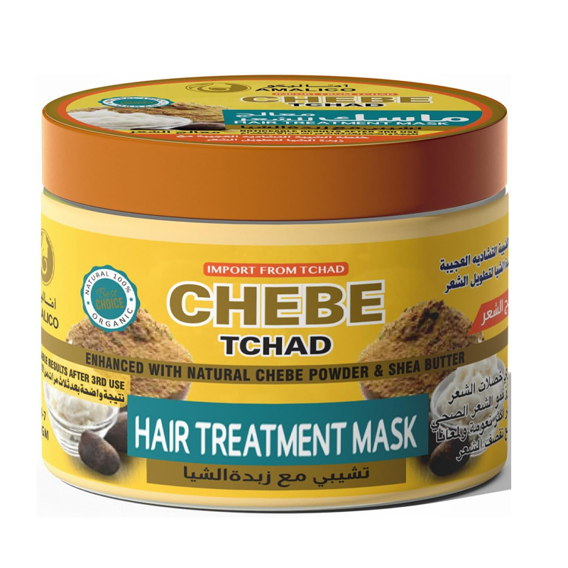 Amalico Chebe Hair Treatment Mask with Chebe Powder and AMLA | African Chebe Oil for Hair Growth, Palm Oil, Almond Oil Deep Moisturizing for Dry Damaged Hair 200g