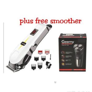 Geemy Rechargeable Cordless Shaving Machine With Indicator + Smoother Shaving Machine