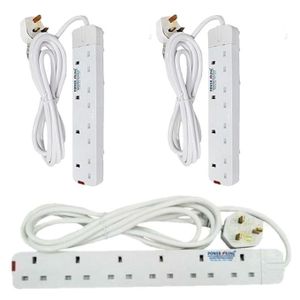 Power King 3x 4 Way Power Extension Cable + Free Gift