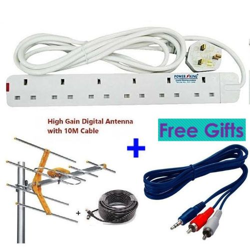 Power King 6 Way Power Extension Cable + Free Gifts