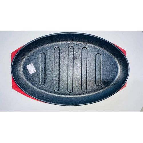 Hot Sizzling Plate With Bamboo Holder