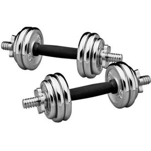 YORK CHROME DUMBELL ADJUSTABLE 15KGS DUMBBELL SET WITH CARRY CASE