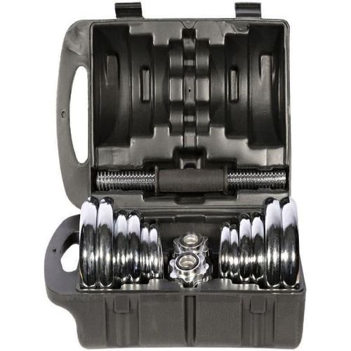 YORK CHROME DUMBELL ADJUSTABLE 15KGS DUMBBELL SET WITH CARRY CASE