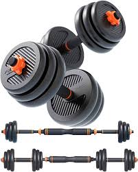 50kg Adjustable Dumbbell Set, 50kgs Free Weights Dumbbells, 6 in 1 Weight Set, Dumbbell, Barbell, Kettlebell and Push-up, Home Gym Fitness Workout Equipment for Men and Women
