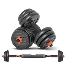 50kg Adjustable Dumbbell Set, 50kgs Free Weights Dumbbells, 6 in 1 Weight Set, Dumbbell, Barbell, Kettlebell and Push-up, Home Gym Fitness Workout Equipment for Men and Women