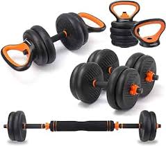 50kg Adjustable Dumbbell Set, 50kgs Free Weights Dumbbells, 6 in 1 Weight Set, Dumbbell, Barbell, Kettlebell and Push-up, Home Gym Fitness Workout Equipment for Men and Women
