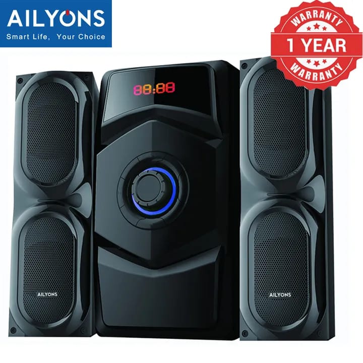 ♦️⚡️🥳Ailyons woofer-2.1Ch Multimedia Speaker SystemAC/DC, BT,FM, USB/SD, AUX, MP3, LED displayBuilt-in powerful amplifierFull-function remote controlMaster volume/treble/bass controlAuditory feast Hi
