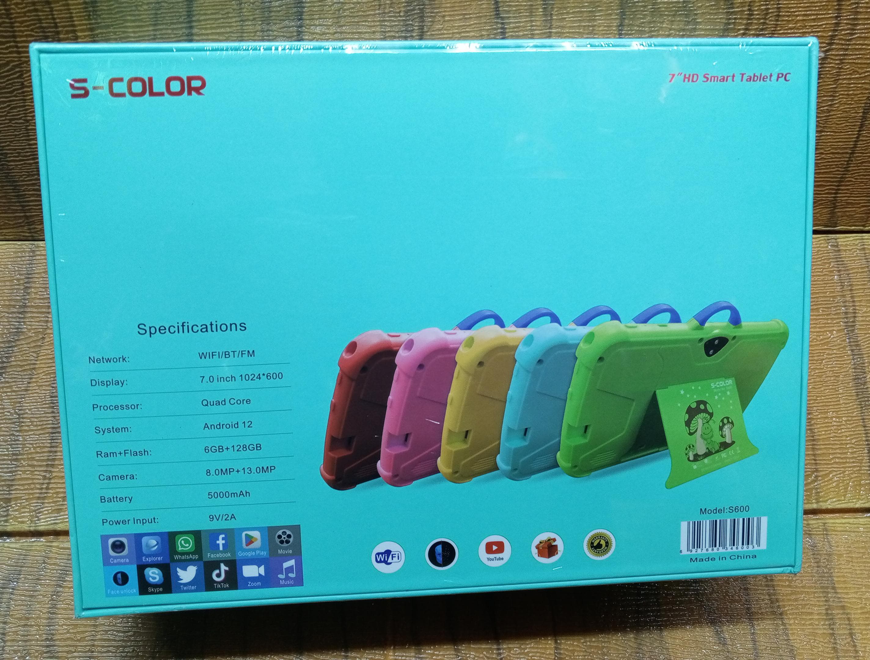 ➡️ Kids  *S-color Smart tablets*
➡️ 7 inch HD screen
➡️ WIFI enabled ( No sim card)
➡️RAM 6GB + Storage 128GB
➡️ Accessible in Blue and orange 
🔖