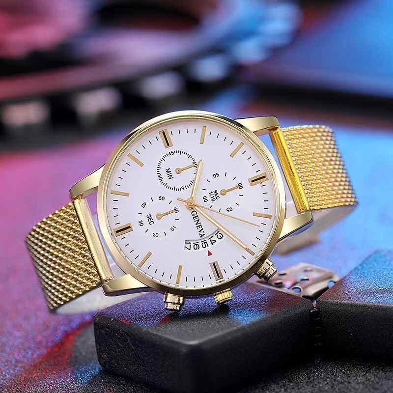 【XmasSale】Men Watch leather strap Metal strap Stainless Steel Good Quartz Luxury Male Wrist watch Fashion Business Date display Valentines Gift