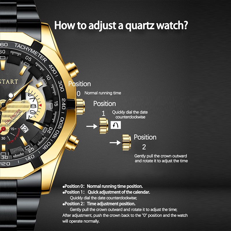 【New Arrivals】Business Large Dial Watches for Men Metal strap Stainless Steel Good Quartz Luxury Male Wrist watch Fashion Calendar