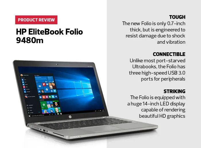 (Free laptop bag and mouse)Refurbished HP EliteBook Folio 9480 Core i5 8GB Ram 500GB HDD 14 Inch LED Ultrabook Laptop Backlit Keyboard Windows 10 with 6 months warranty