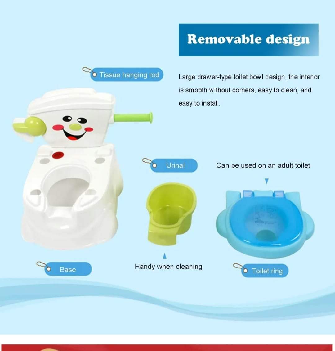 Baby Toddler Potty With Tissue Holder/Toilet seat cover