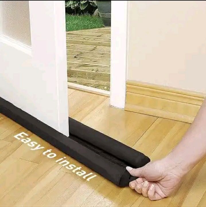 Under The Door Space Sealer, Adjustable Silicone Rubber Door Bottom Seal Strip Weatherstrip